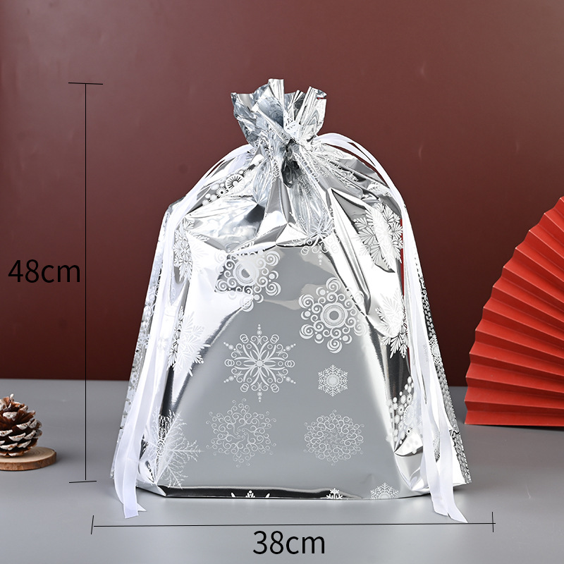 Picture of Cross-border Amazon Christmas Gift Bag Drawstring Bag Christmas Gift Packaging Bag Ping An Fruit Snowflake Crisp Bag