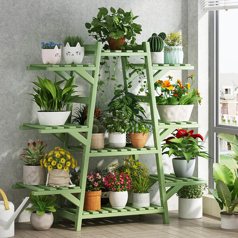 Balcony small flower stand, succulent shelf, stepped green plant rack, kindergarten plant rack, floor-standing potted plant shelf