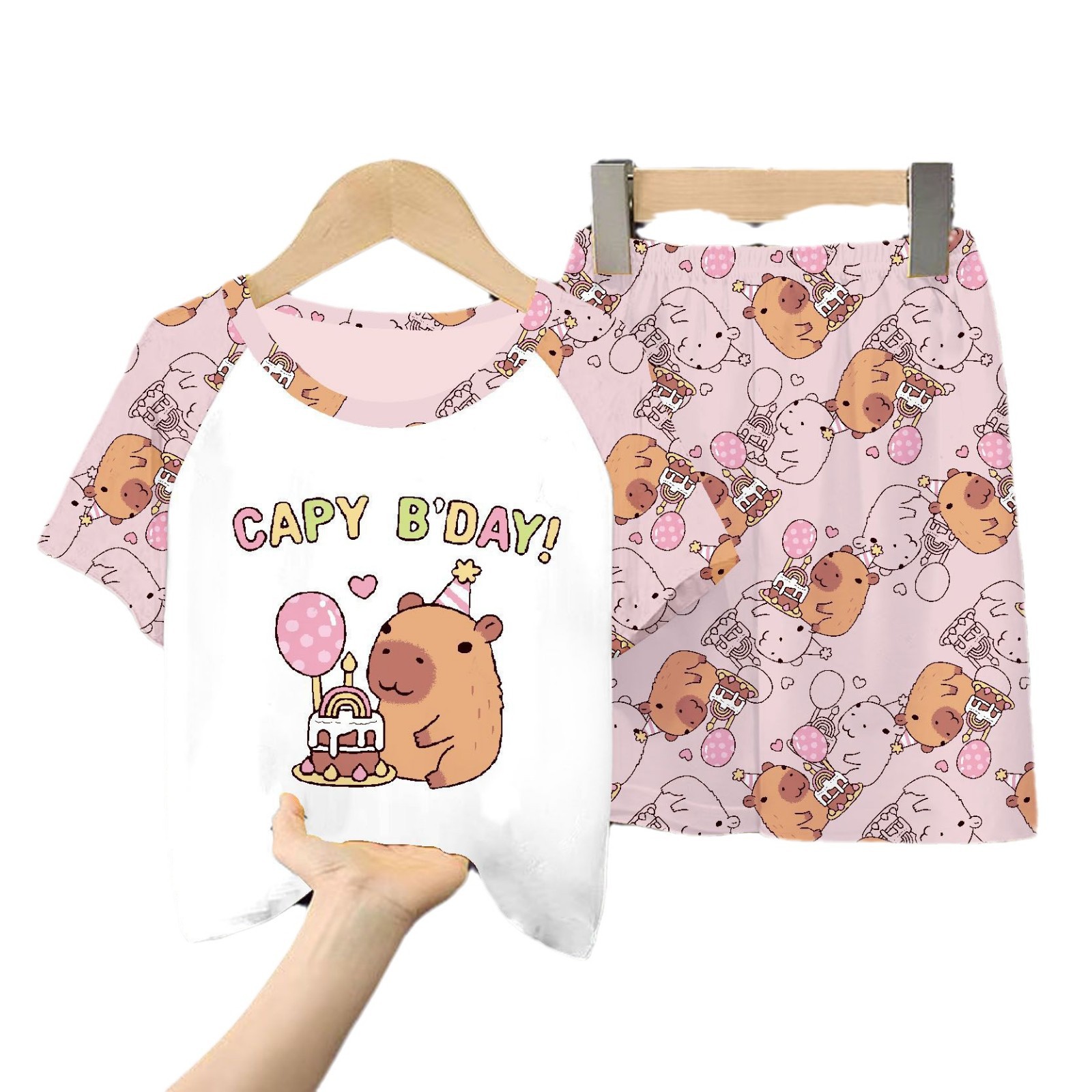 Picture of Wholesale Summer Children's Pajamas Cartoon Girls Short-Sleeved Shorts Thin Boys Casual Middle and Large Children's Suits Home Clothes