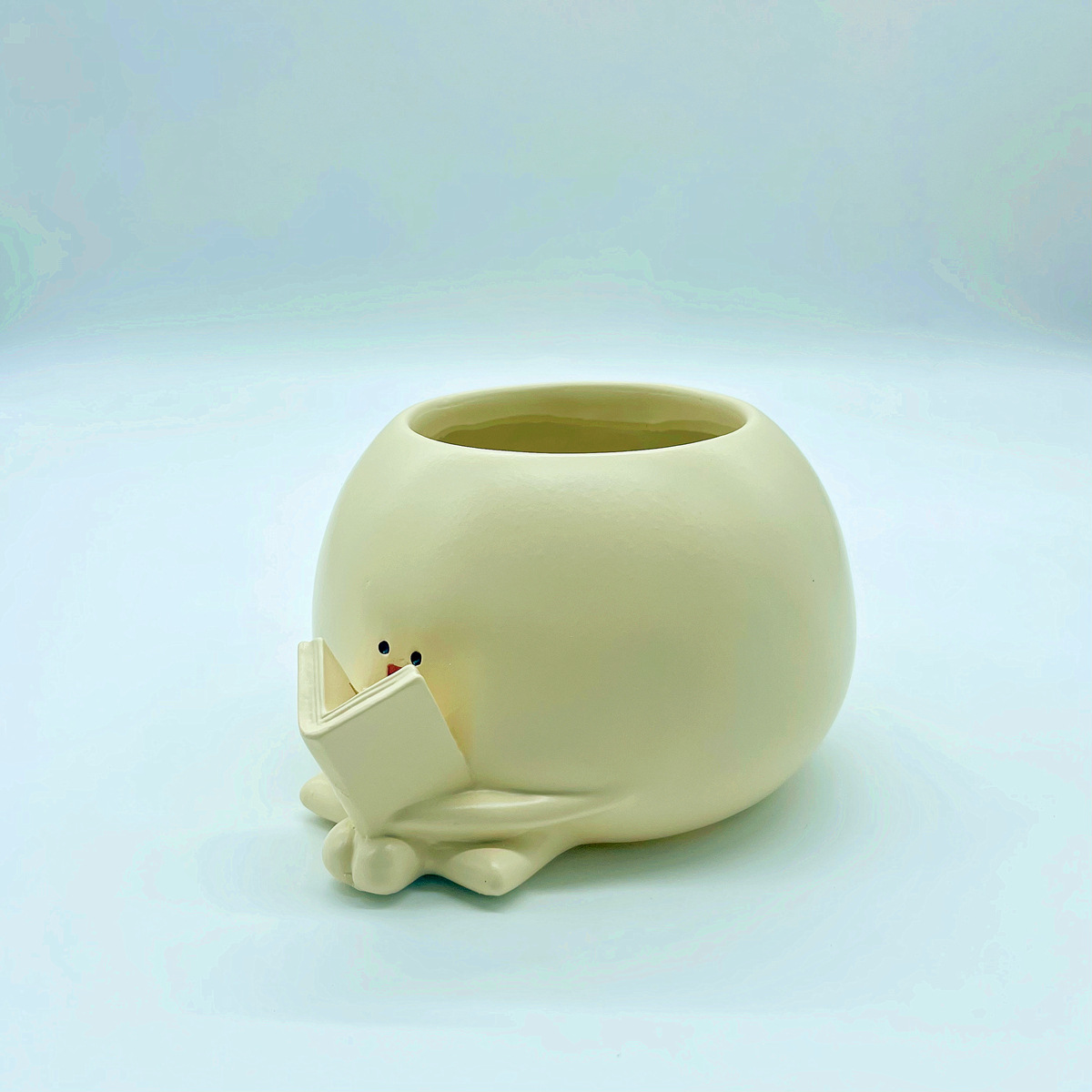 Picture of Creative New Home Office Fleshy Flower Pot Cute Rocking Chair Round Face Sitting Flower Pot Plant Decorative Ornaments