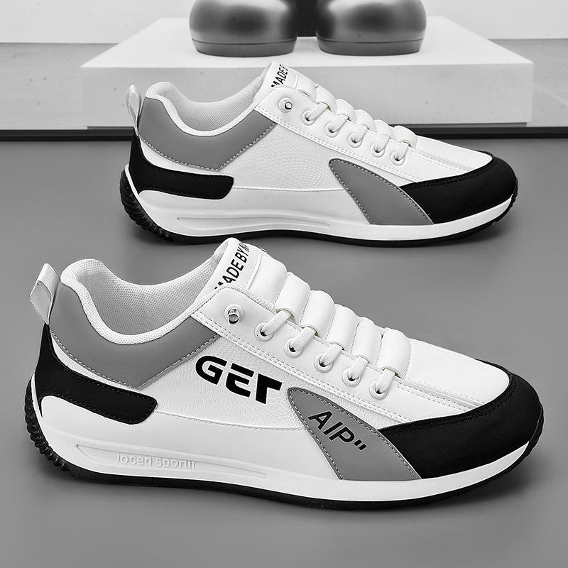 Slip-On Men's Shoes Autum 2025 New Student Sports Sneakers Running Men's Casual White Shoes Thick Sole Summer