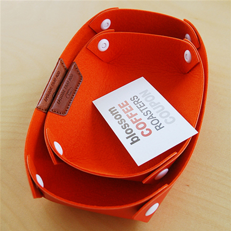 Felt storage box household sundries storage box living room desktop multi-function storage tray can be printed logo hand tray