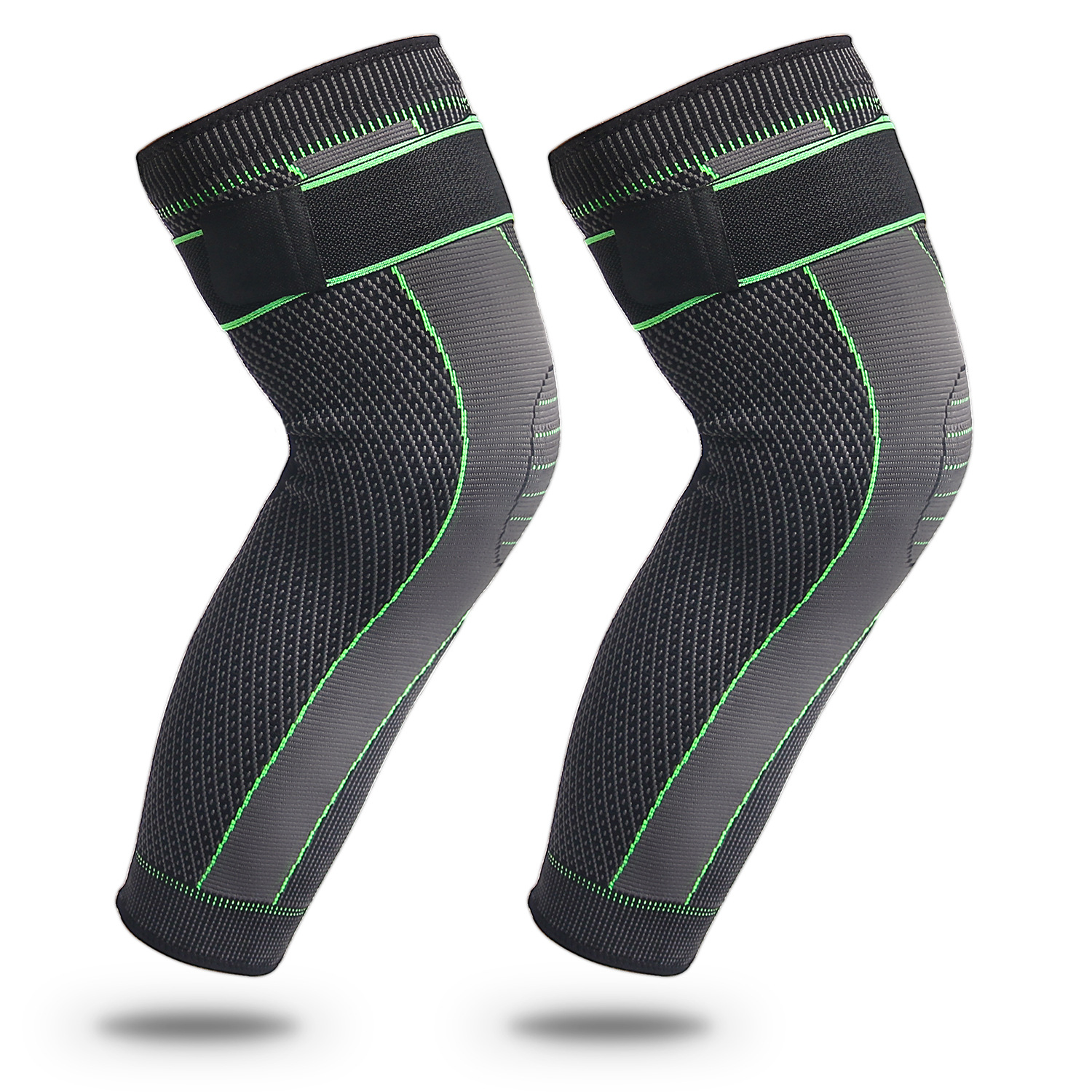 Picture of Knitted Strap Pressurizing Sports Lighting Knee Pads for Men and Women Autumn and Winter Large Calf Protection Basketball Football Warm Knee Pads