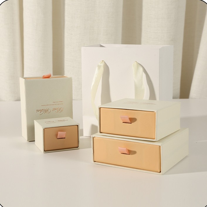 White Pink Drawer Box Necklace Ring Bracelet Earrings Bracelet Jewelry Gift Box Jewelry Box in stock Wholesale