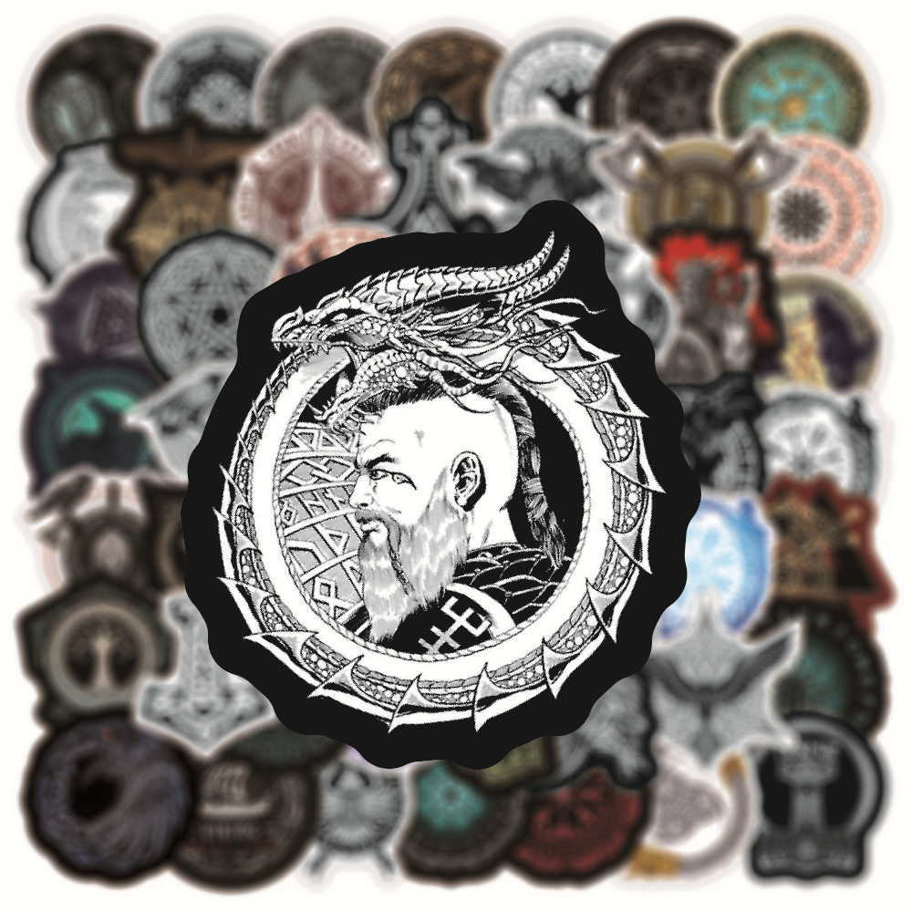 Picture of 50 new retro viking personality totem graffiti stickers trolley case motorcycle Journal stickers wholesale