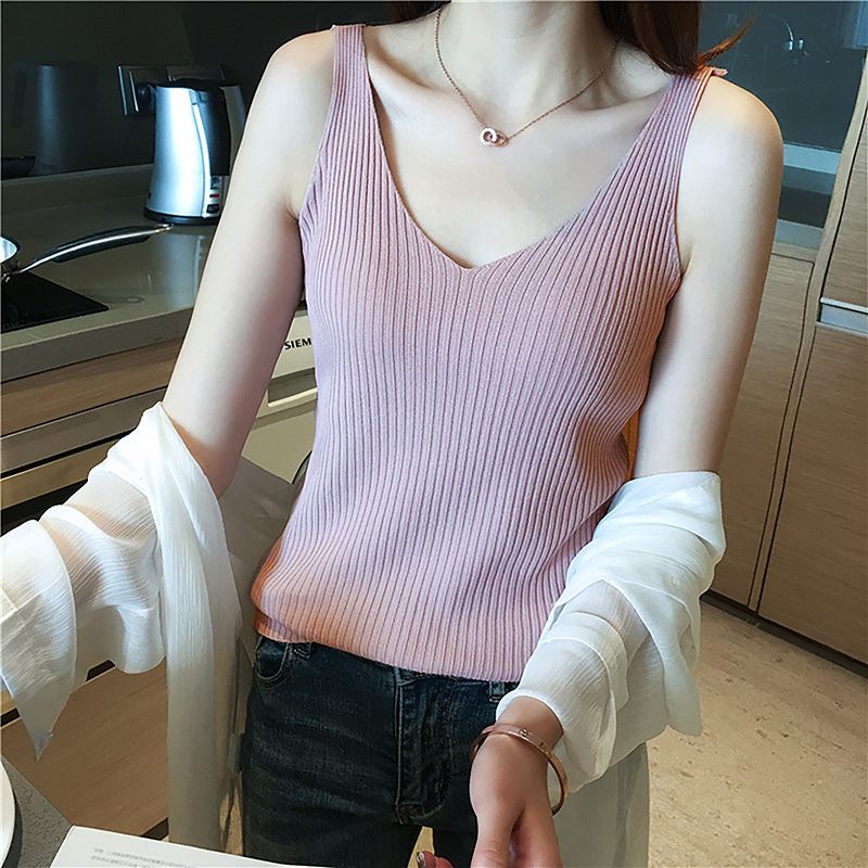 Picture of Cool Silk Knitted Camisole Women's Summer Sleeveless Outer Top Suit with Bottoming Clothing Export Wholesale