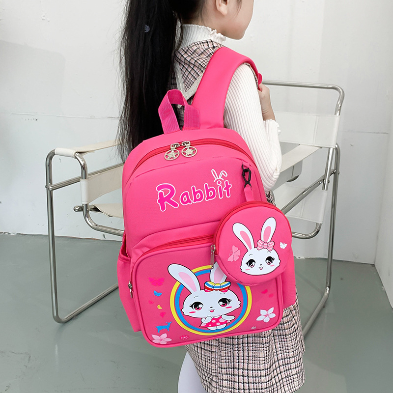 Picture of Pupils' Bag with Coin Purse Children's Printed Schoolbag Cute Cartoon Children's Ridge Protection Schoolbag