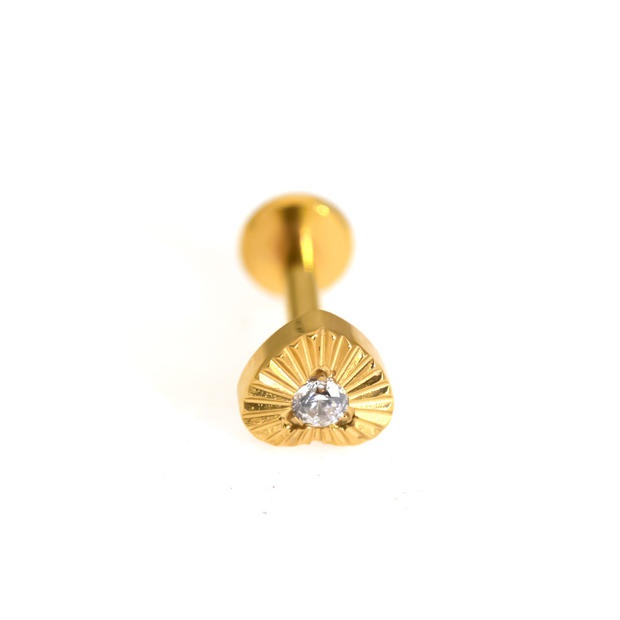 Picture of F136 Titanium Alloy Hollow Love Flower Batch Flower Peach Heart Lip Nail Ear Bone Nail Tragus Small Ear Bone Nail 0.9 Teeth