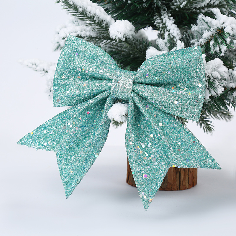 Picture of Christmas Big Bow Decoration Pendant DIY Sequin Pearl Cotton Bow Christmas Tree Hanging Party Decoration