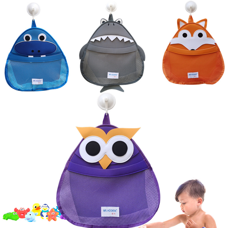 Cartoon Large Toy Storage Bag Children's Bathroom Bath Drain Bag Baby's Water Play Supplies Owl Net Pocket