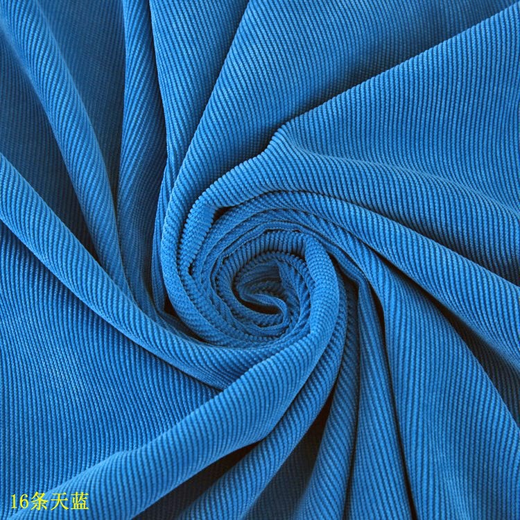Manufacturer's Source Goods 16 Pit Strip Velvet Kidsren's Smock Corduroy Cloth Sky Blue 16 Pieces Brocade Polyester Corduroy Wholesale