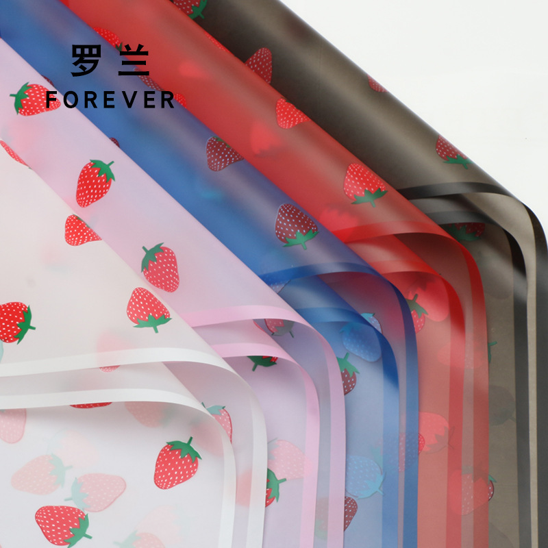 Roland Strawberry Factory Wholesale Cross-border Foreign Trade Special for Flower Wrapping Paper Fog Paper Waterproof Wrapping Material