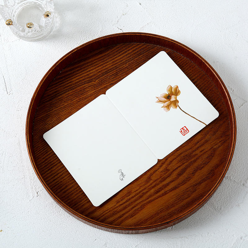 Picture of Simple Classical Chinese Style Small Fresh Folding Card Birthday Blessing Universal Greeting Card Mid-Autumn Christmas Gift Card