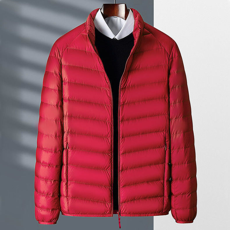 Picture of Brand Handled Light Down Cotton-padded Jacket Men's Short Casual Collar Middle-aged and Elderly Warm Cotton-padded Jacket Winter