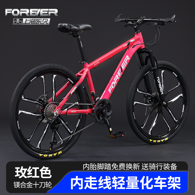Picture of Cross-border wholesale permanent brand mountain bike high carbon steel road racing 24-inch aluminum alloy all-in-one wheel bike