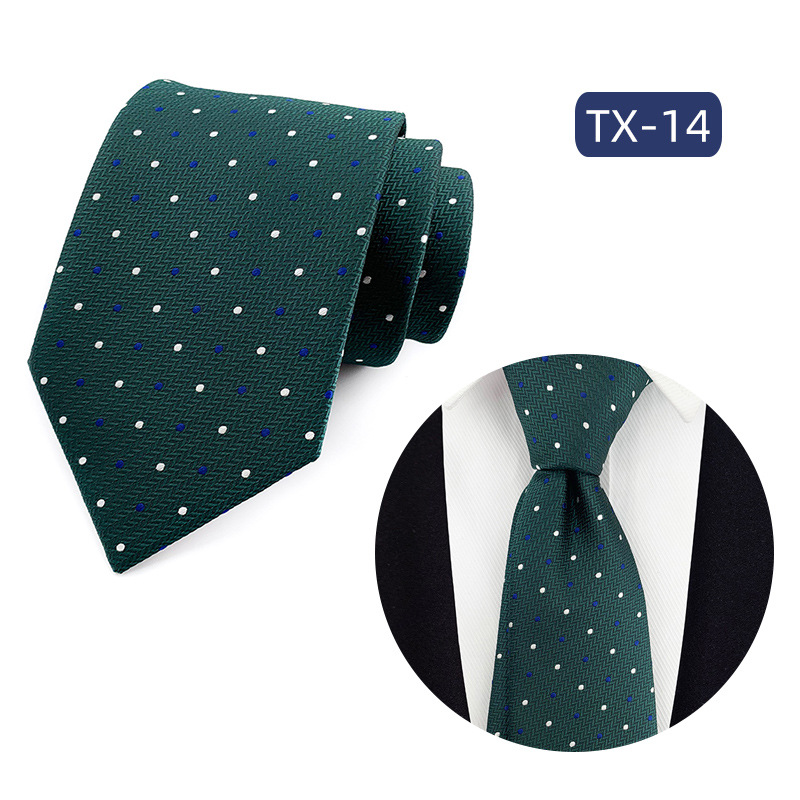 Picture of in stock wholesale men's tie jacquard yarn-dyed fabric small floral pattern business casual wedding groom tie