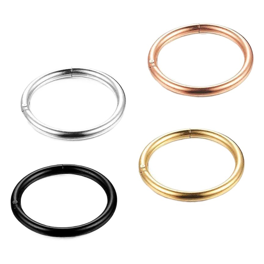 G23 Titanium Nose Ring Jewelry European and American Split Ring Titanium Steel Human Septum Piercing Nasal Ornaments Seamless Ring Earrings Hinge