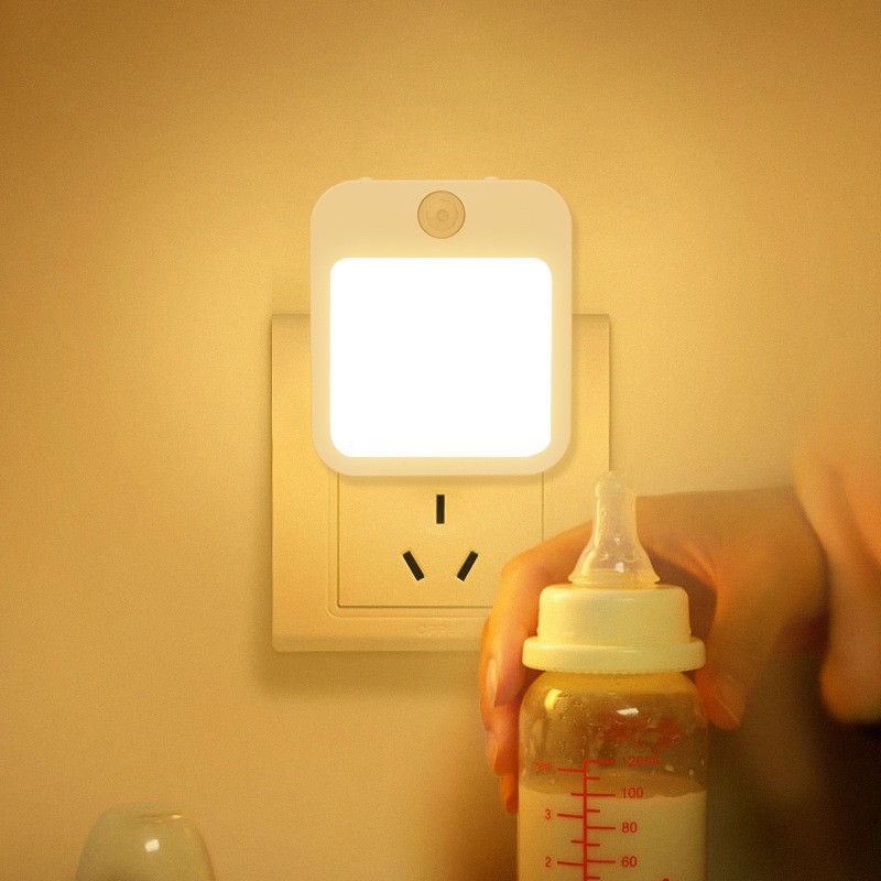 Cross-border night light plug-in stepless dimming light guide plate luminous night light adjustable