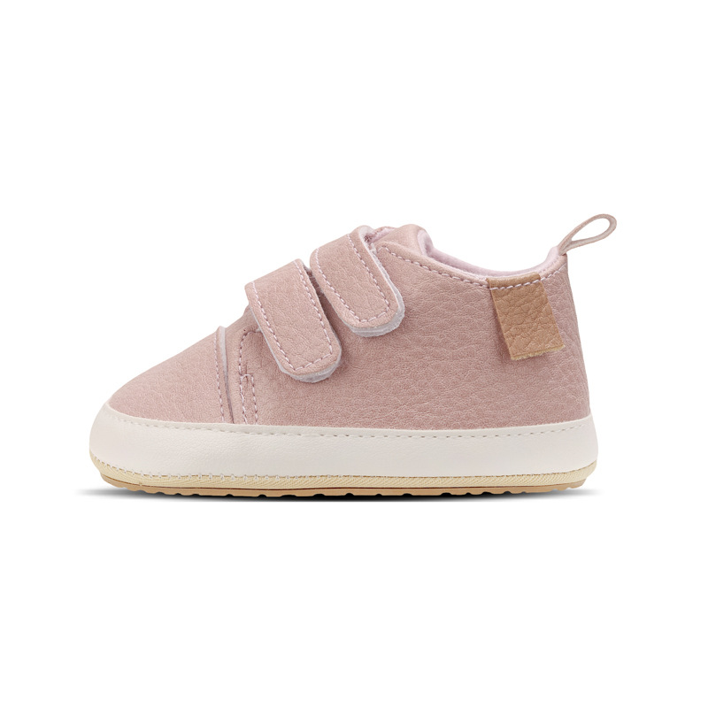 Picture of Spring and Autumn 0-1 Year Old Baby Toddler Shoes PU Velcro Baby Boys and Girls Wave Shoes Indoor and Outdoor Leather Shoes with Soft Sole