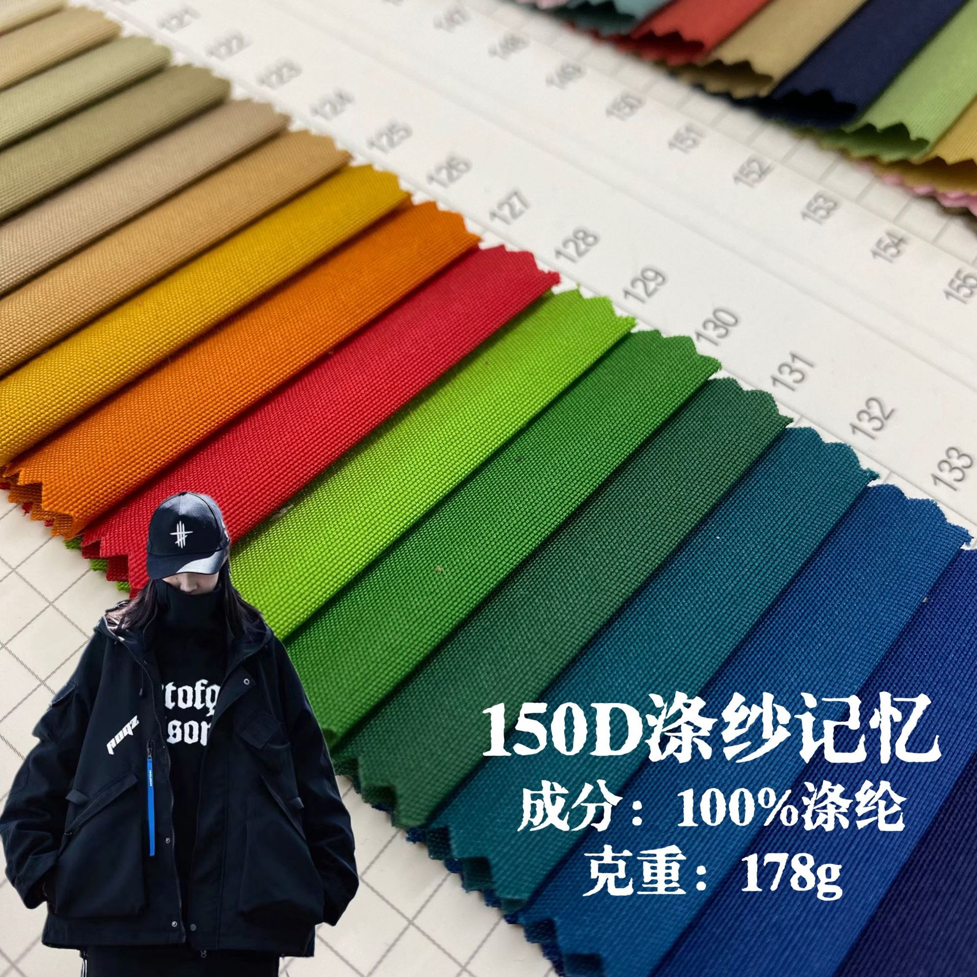150D Polyester Yarn Cotton Sense Imitation Memory Fabric Jacket Cotton-padded Jacket Parker Clothing Outdoor Charge Clothes Luggage Waterproof Fabric