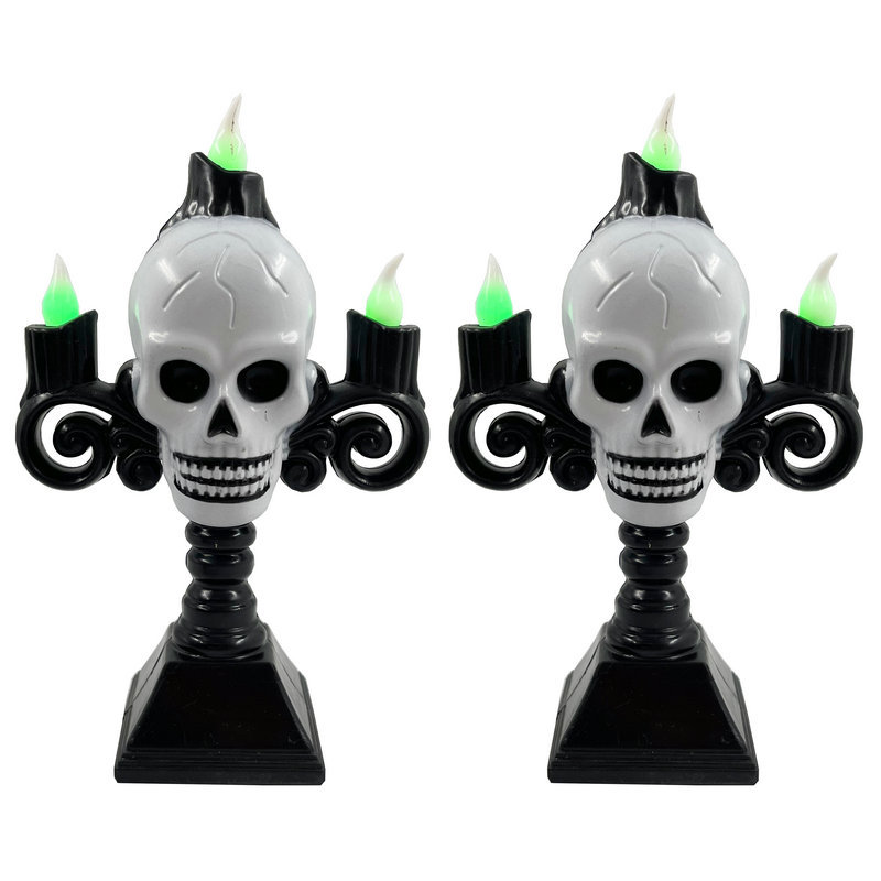 Picture of Halloween candle lamp candle lamp skull lamp ghost hand lamp creative decoration luminous three candles Ghost Head street lamp