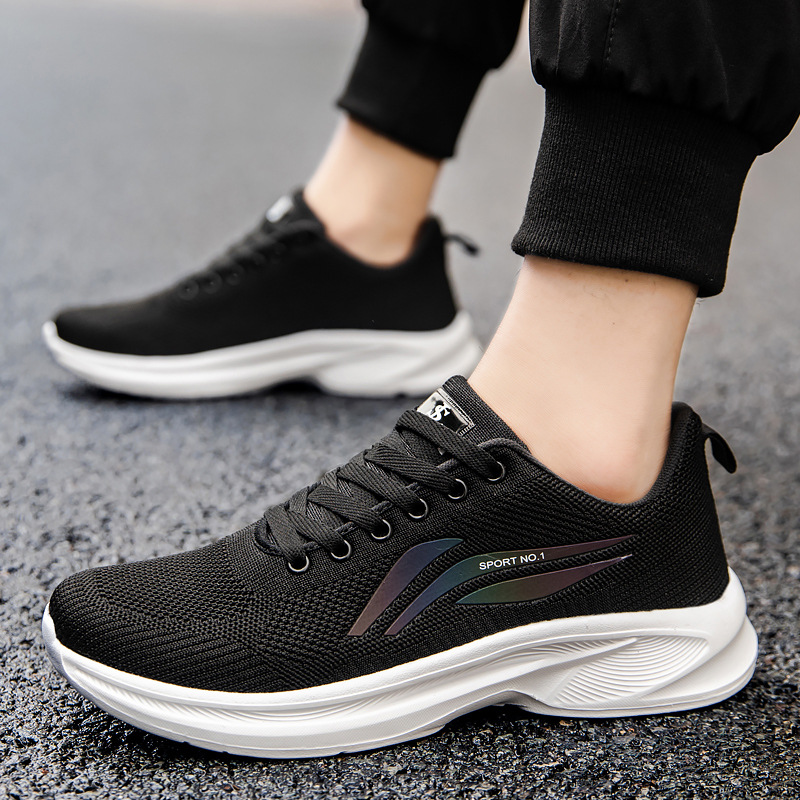 Extras Size 48 Size Men's Shoes Mesh Fly-woven Breathable Sports Casual Shoes Lightweight Non-slip Wear-resistant EVA Cold Sticky Shoes