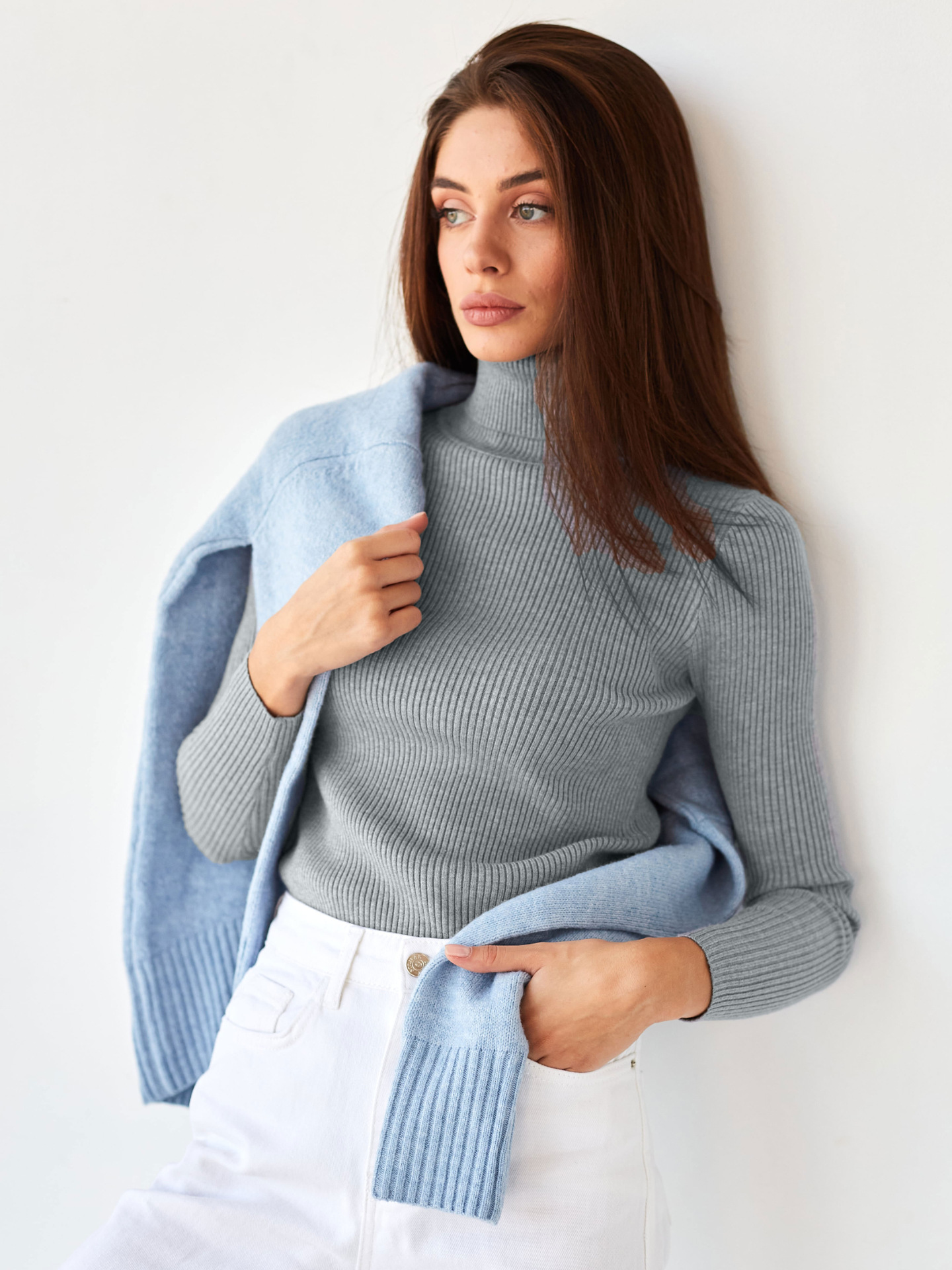 Picture of Cross-Border Turtleneck Knitwear Knitted Bottoming Shirt European and American 2025 Amazon Autumn Knitwear Turtleneck Pullover Knitwear for Women