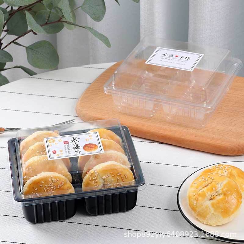 Picture of Old woman cake packaging box crisp cake peach cake moon cake mung bean cake baking west point transparent plastic flower cake packaging box