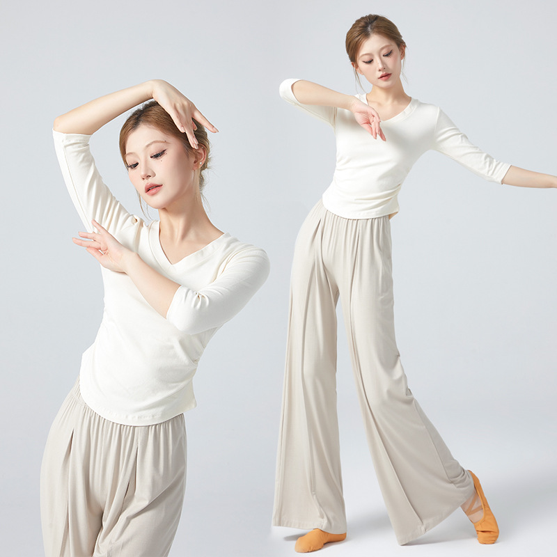 Picture of Dance Suit Top Women's V-neck Slim Look Classical Dance Suit Modern Dance National New Style Clothing Adult Dance Practice Suit