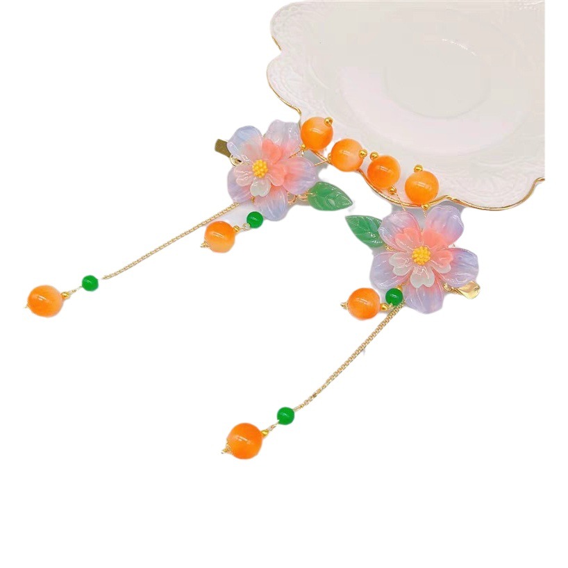 Children's Antique Princess Tassel Hair Clip New Step Shake Hair Clip Super Fairy Hanfu Headwear Chinese Style Hair Accessories Pair Clip
