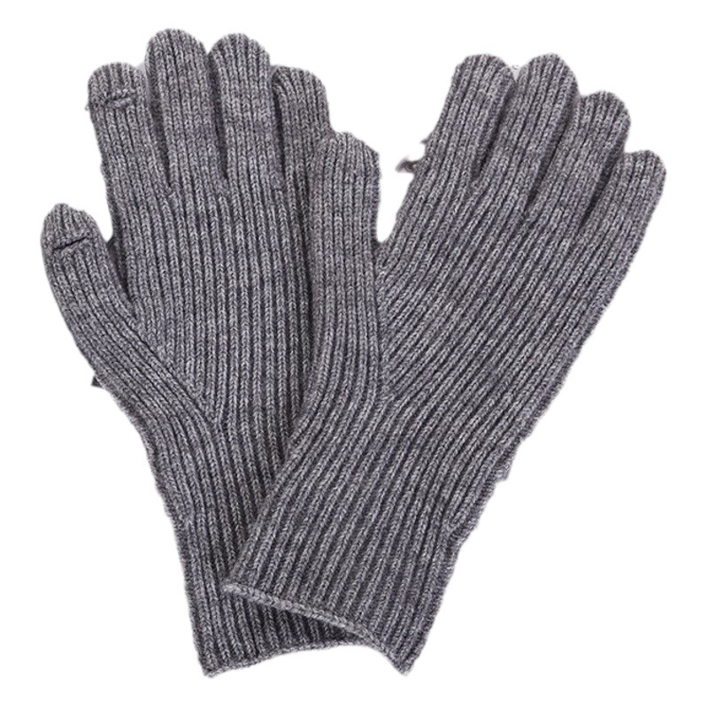 New Solid Color Knitted Gloves for Men and Women Autumn and Winter Touchscreen Wool Finger Open Finger Students Fashionable Warm Cold Wave