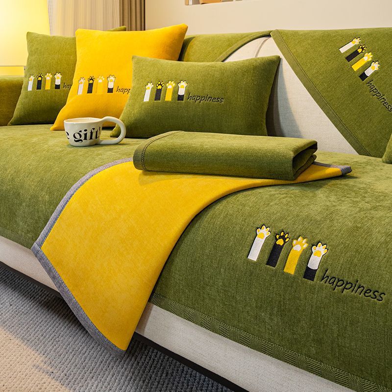 Fresh chenille embroidered sofa cushion wholesale Four Seasons universal non-slip fashion cushion anti-cat scratch sofa cover foreign trade