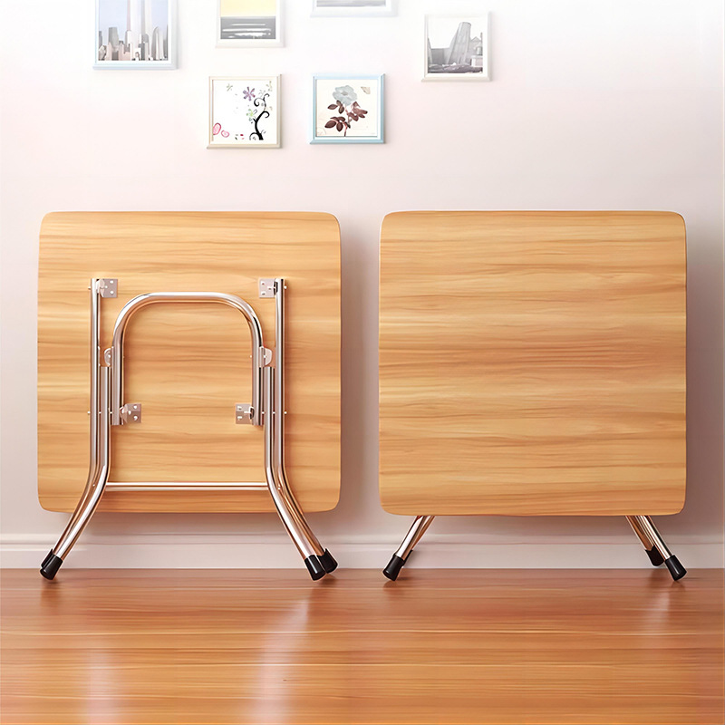 Foldable Table for Two People, Home Balcony Portable Stall Small Round Table, Simple Rental House Dining Square Table