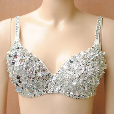 Picture of A variety of nightclub sexy sequined colored diamond rivet rhinestone bra shorts pole dance bar DS watch performance bra