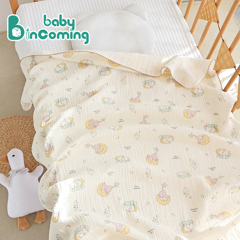 Newborn Cartoon Bag Single and Double Gauze Bath Towel Baby Four-Layer Cotton Yarn Bag Baby Blanket Children's Bag Towel