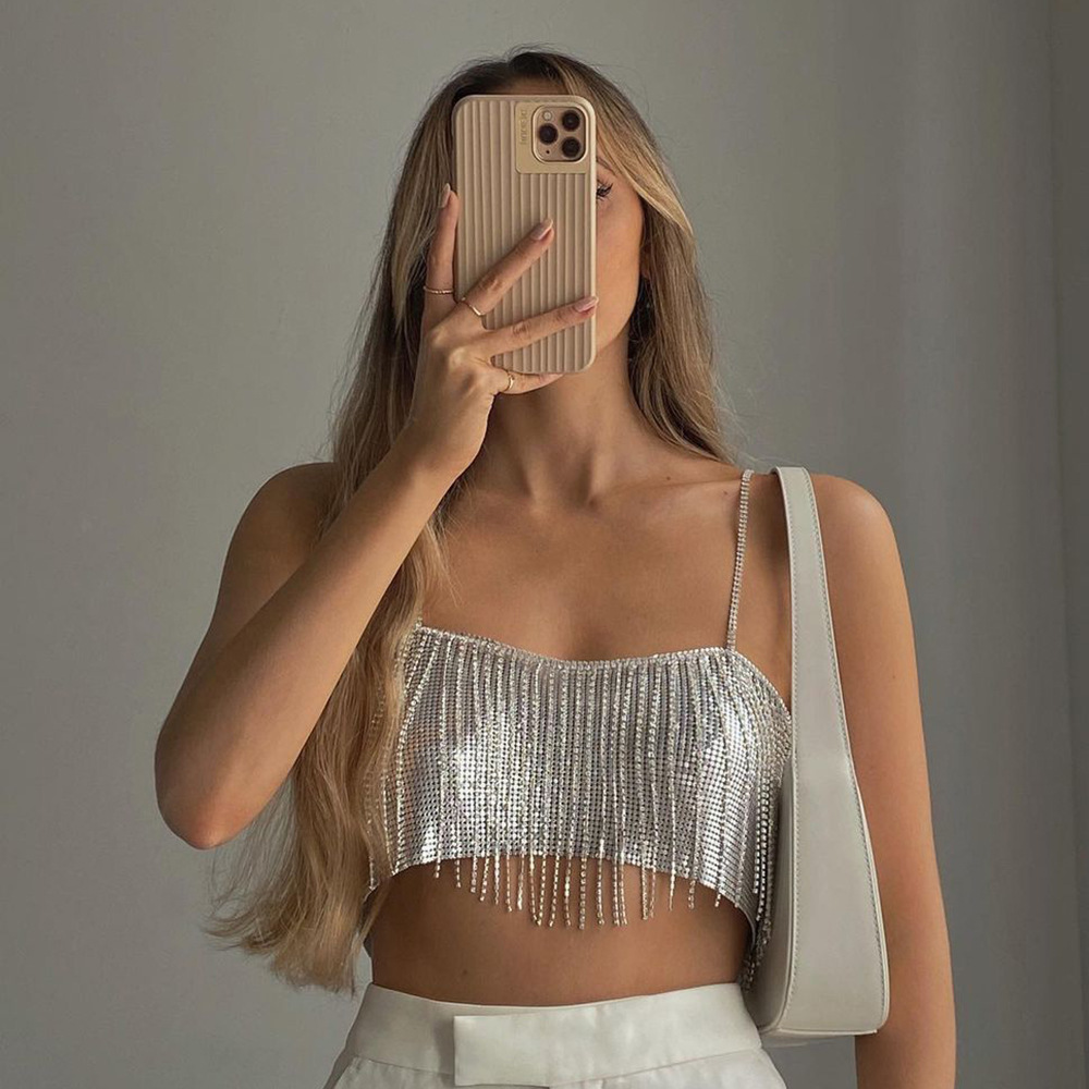 Women's Cross-Border New 2025 Tassel Strapless Sexy European and American Style Hot-Selling Foreign Trade Tube Top Amazon