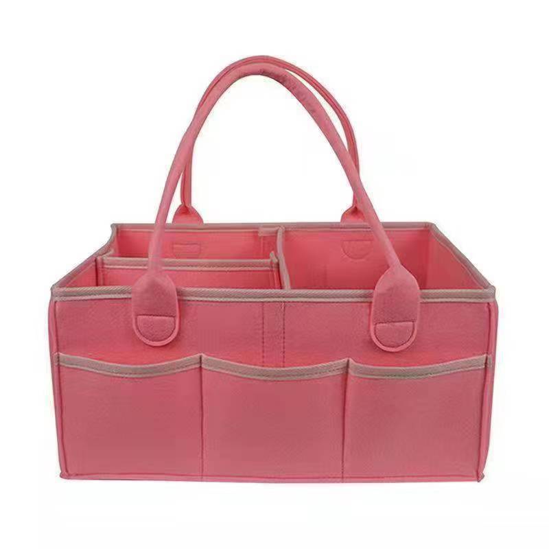 Picture of Cross-Border Felt Diaper Bag Large Capacity Mother and Baby Storage Mommy Bag Convenient Travel Storage Bag Portable Diaper Bag