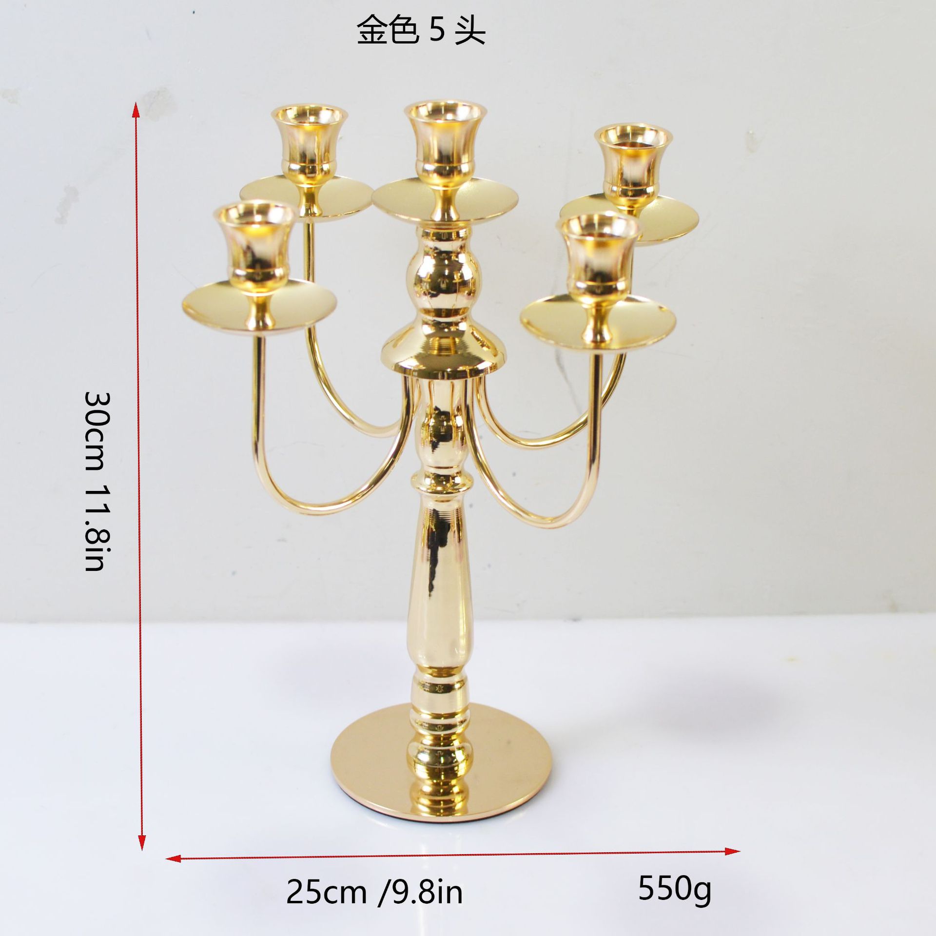 Picture of European Style Candlestick Ornaments Hotel Wedding Iron Candlestick Three Five Romantic Candlelight Dinner Elegant Black Candle Holder