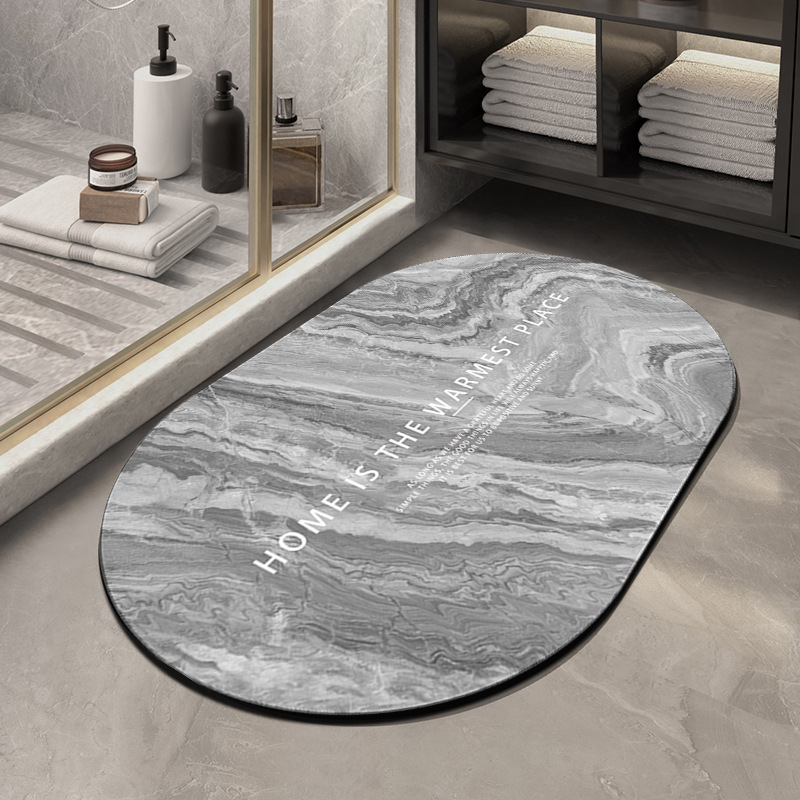 Picture of Diatom mud bathroom absorbent quick-drying marbling floor mat household bathroom wash basin non-slip floor mat