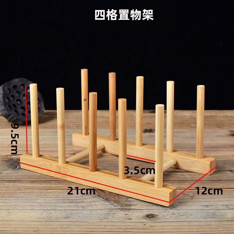 Picture of Factory Wholesale Bamboo Drain Rack Bowl Rack Kitchen Rack Wooden Chopping Board Dishes Plate Shelf Tea Cake Bracket
