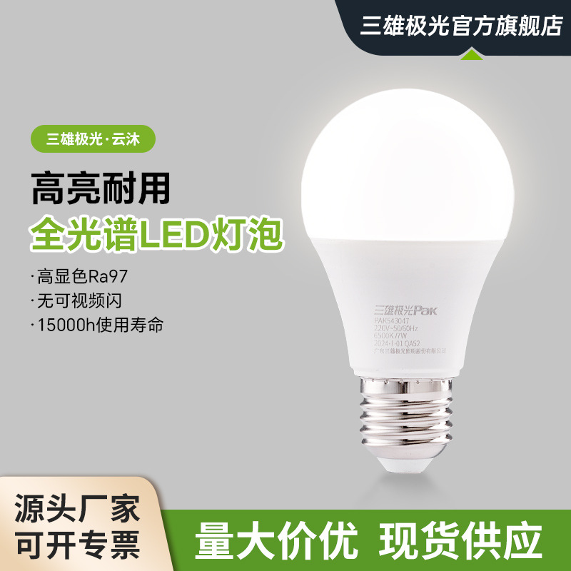 Sanxiong Aurora Lighting Led Energy-Saving Light Bulb E27 Screw Household Commercial Single Lamp High-Brightness Factory Aisle Light