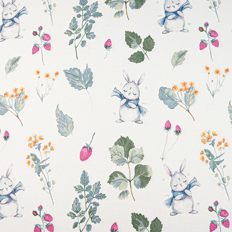 Picture of 130g cotton jersey printed class a combed single-sided cotton printed fabric spring and summer baby pajamas t-shirt fabric