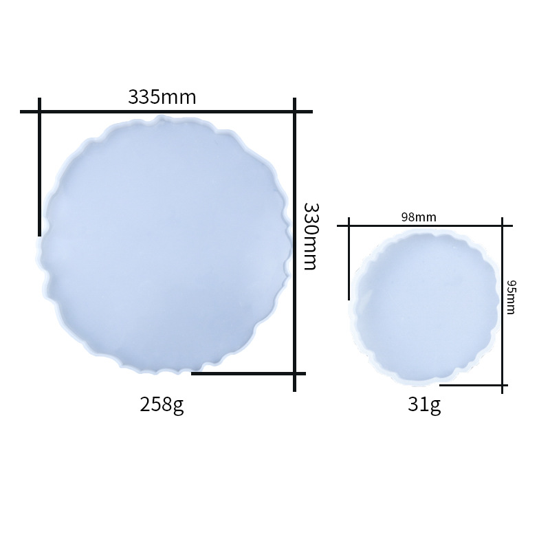 Picture of Deyi Yangyang DIY Crystal Glue Silicone Mold Large Round Tray to Make Mirror Silicone Table