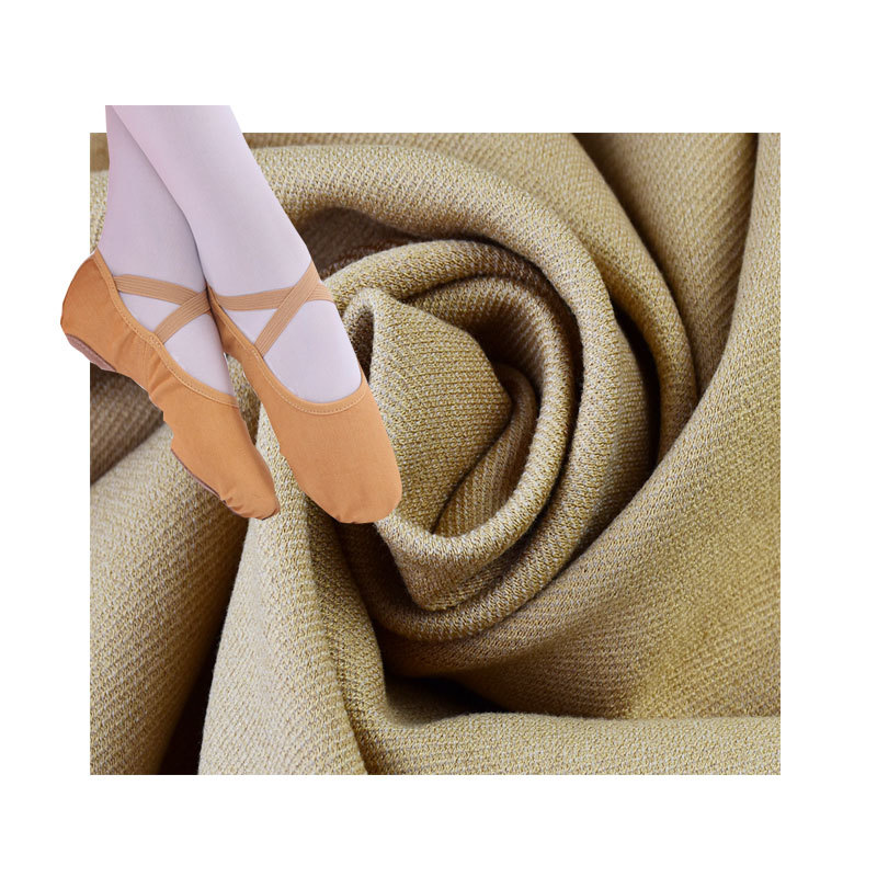 Knitted dance shoes fabric polyester viscose R/T four-sided elastic soft and comfortable children's dance shoes ballet shoes fabric
