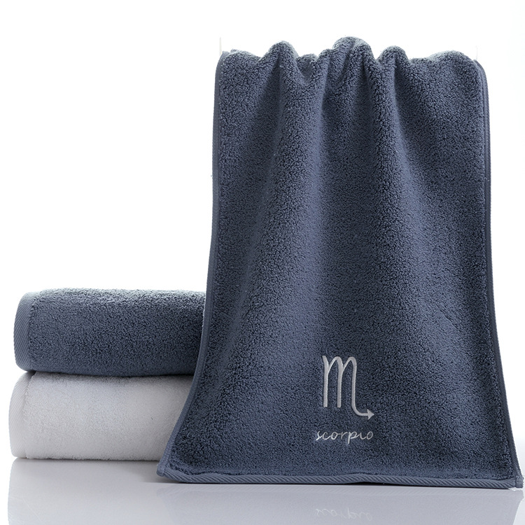 Picture of Pure Cotton Towel Creative Constellation Towel Couple Gift Thickeneded Sports Face Towel Pure Cotton Towel Embroidered Logo Soft