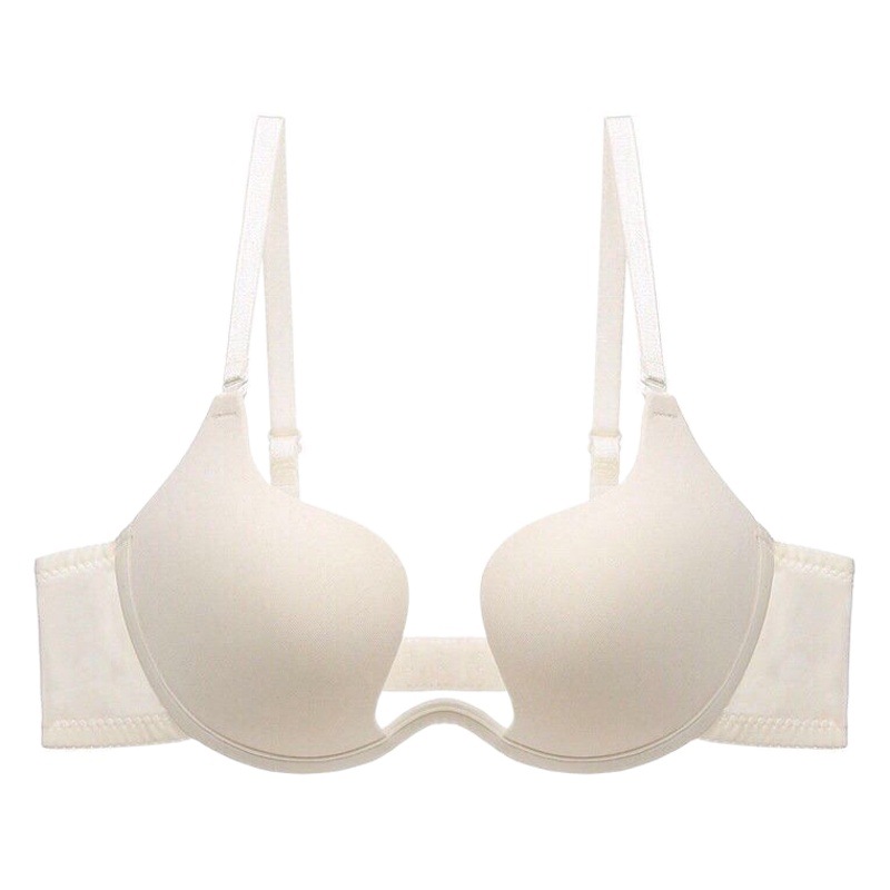 Invisible backless deep V sexy seamless gathered Mango Cup U-shaped beauty back underwear wedding dress bra halter bra
