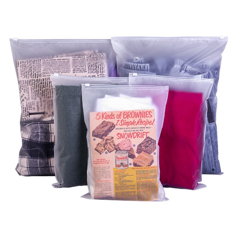 Transparent zipper bag clothing packaging bag pe plastic Ziplock bag eva frosted bag socks storage bag discount wholesale