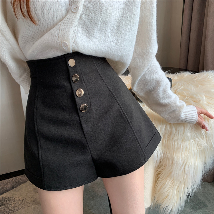 Picture of Popular Shorts Women's 2023 New High-Waist Slim Internet Celebrity Wide-Leg Outer Wear Casual A-Line Pants Trendy
