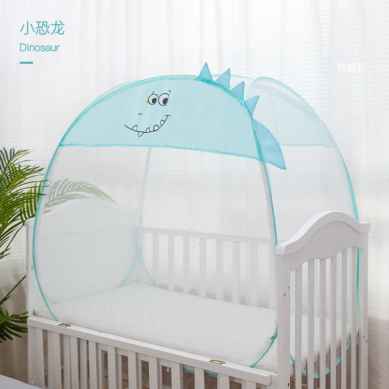 Picture of Crib mosquito net yurt magic mosquito net baby fall-proof mosquito net cover universal installation-free bottom foldable