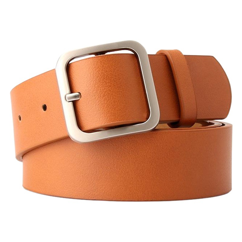 New Korean style ladies belt retro simple versatile square buckle pu leather popular belt women wholesale